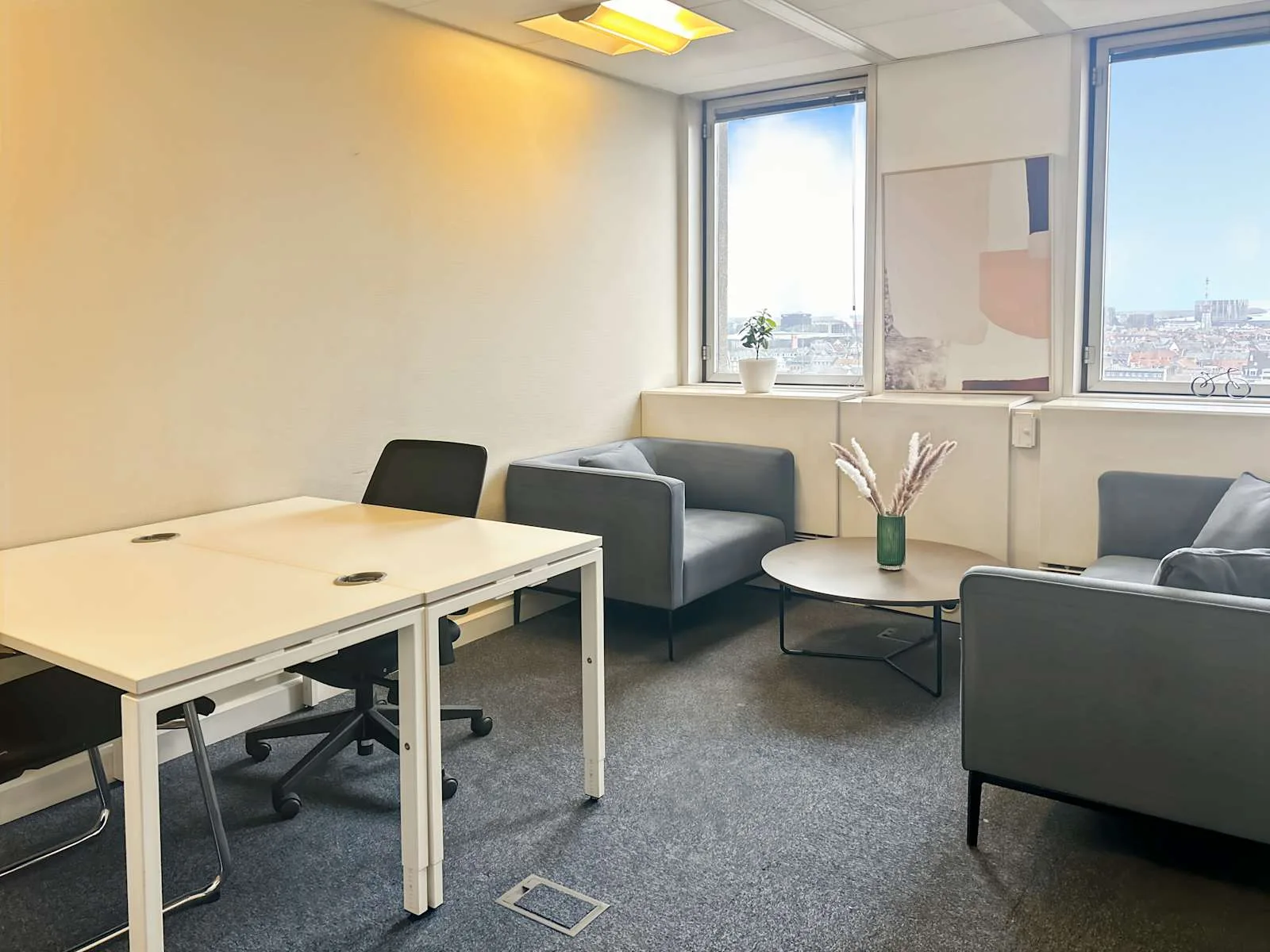 HQ STRASBOURG, Tour Europe, Privatbüro mit 3 Arbeitsplätzen, Strasbourg