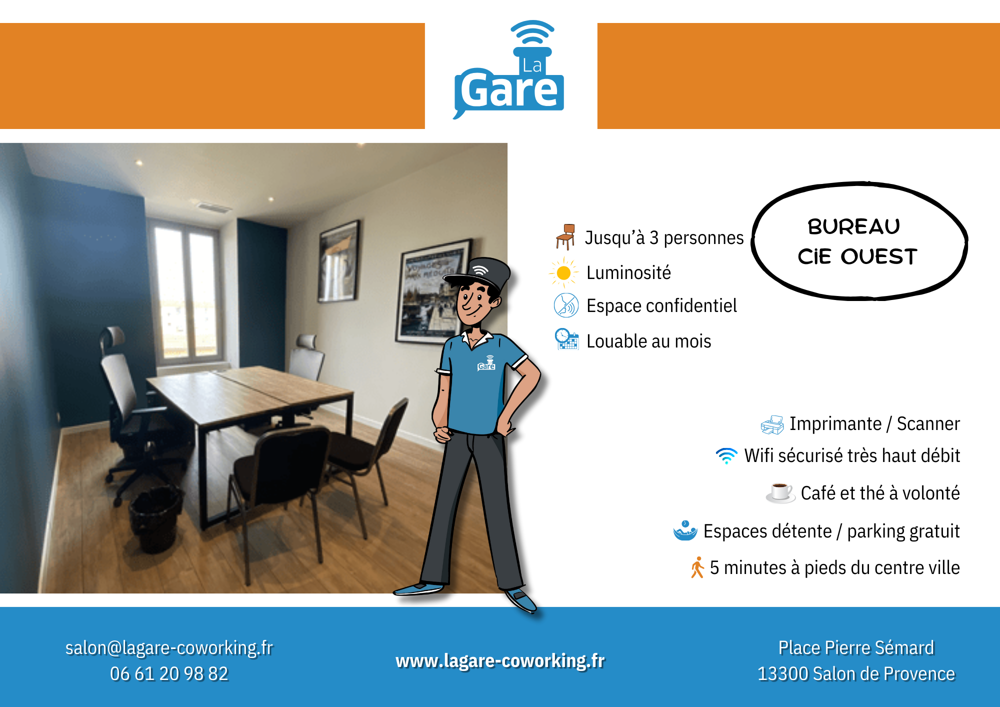 La Gare Coworking Salon, Privatbüro mit 3 Arbeitsplätzen, Salon-de-Provence