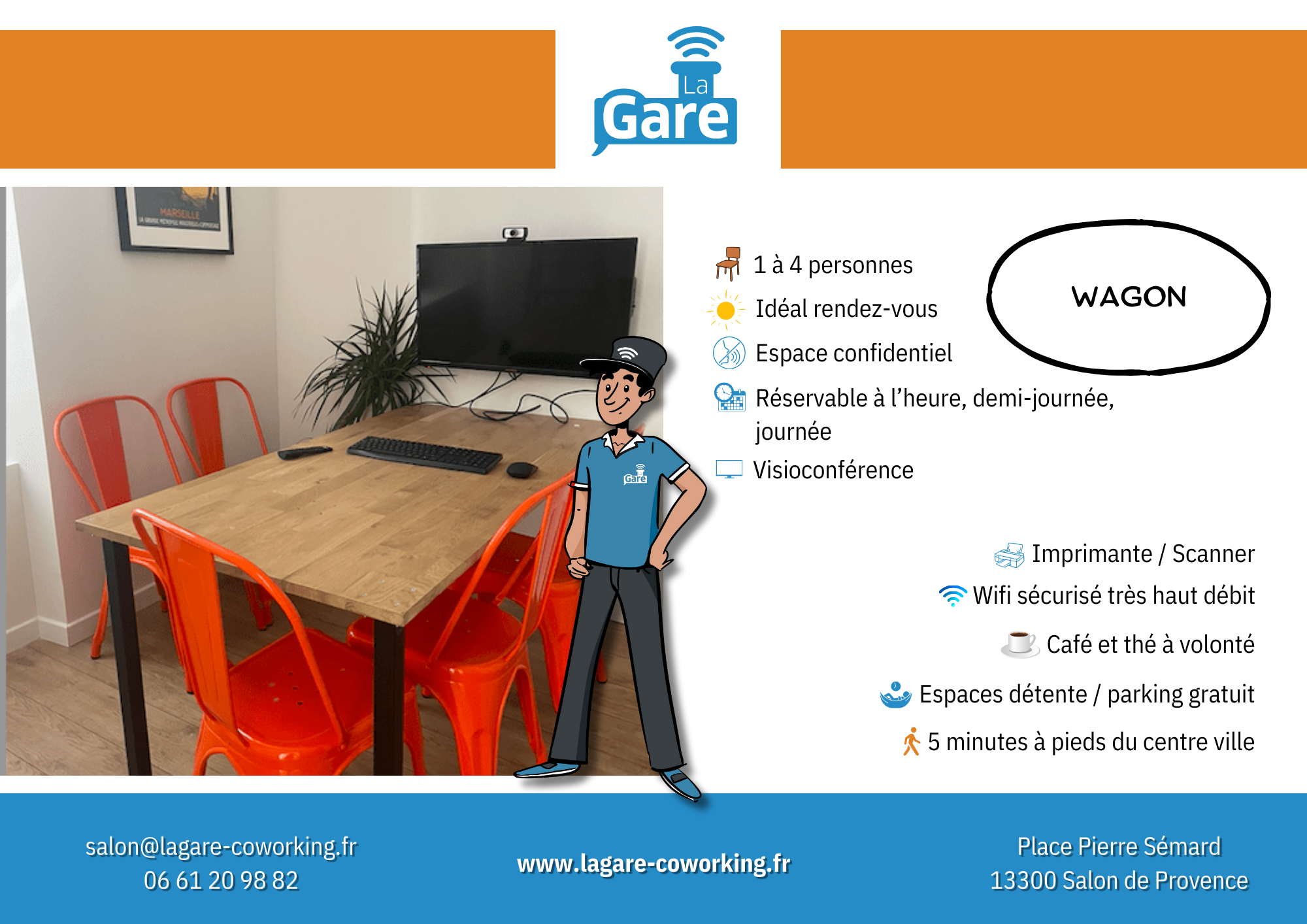 La Gare Coworking Salon, Besprechungsraum für 4 Personen, Salon-de-Provence