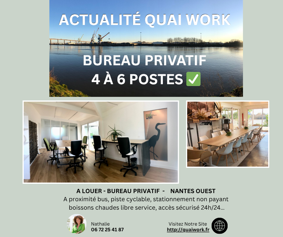 Quai Work, Bureau privatif 6 postes, Saint-Herblain
