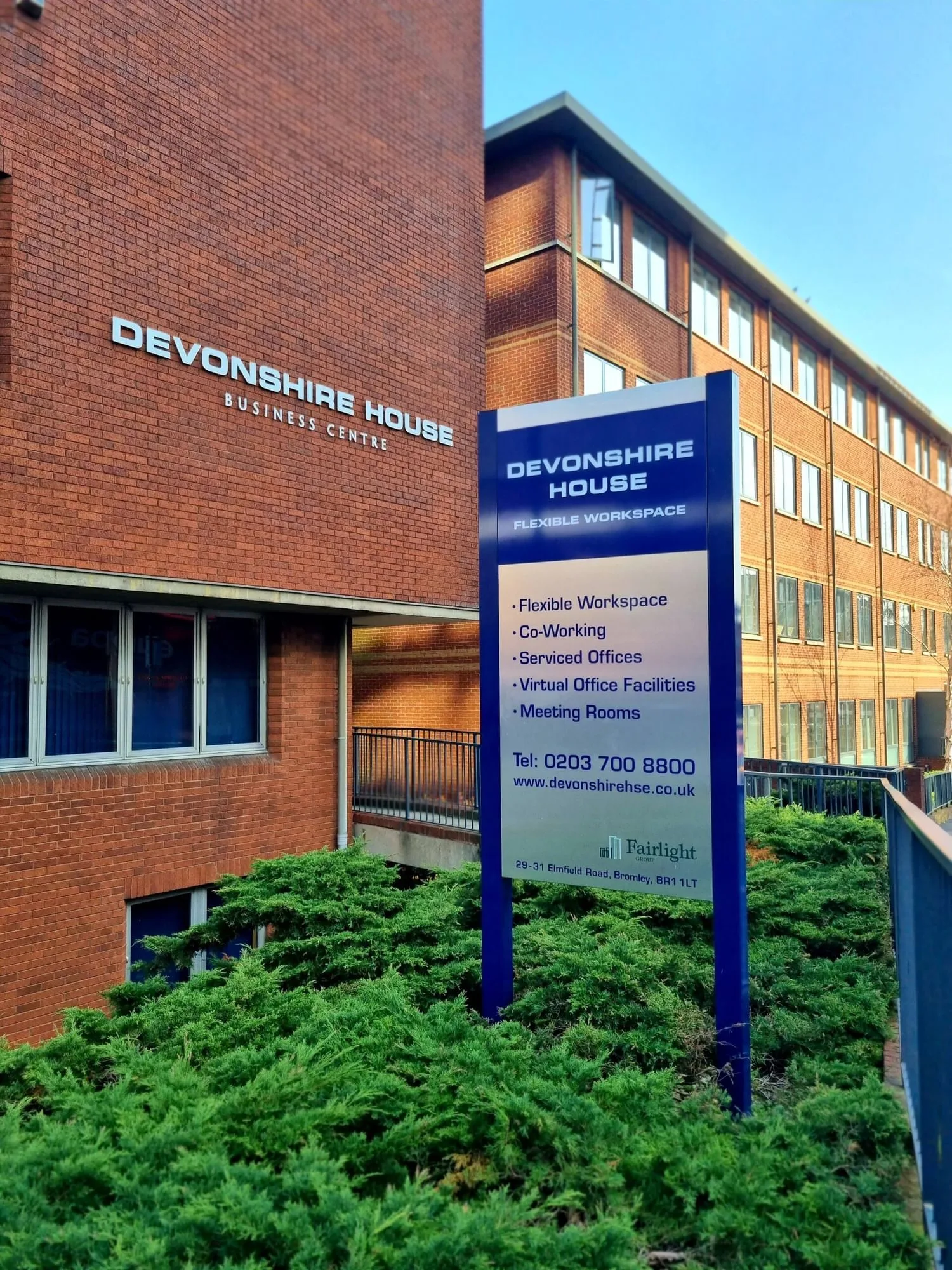 Devonshire House Flexible Workspace, Building facade, Bromley