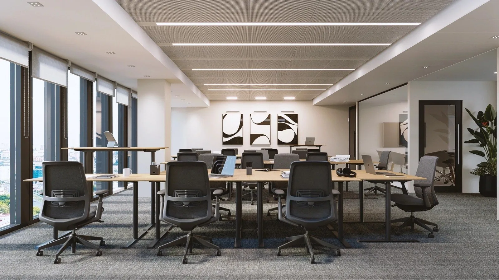 Industrious Global Tower, Open-plan office, Frankfurt am Main