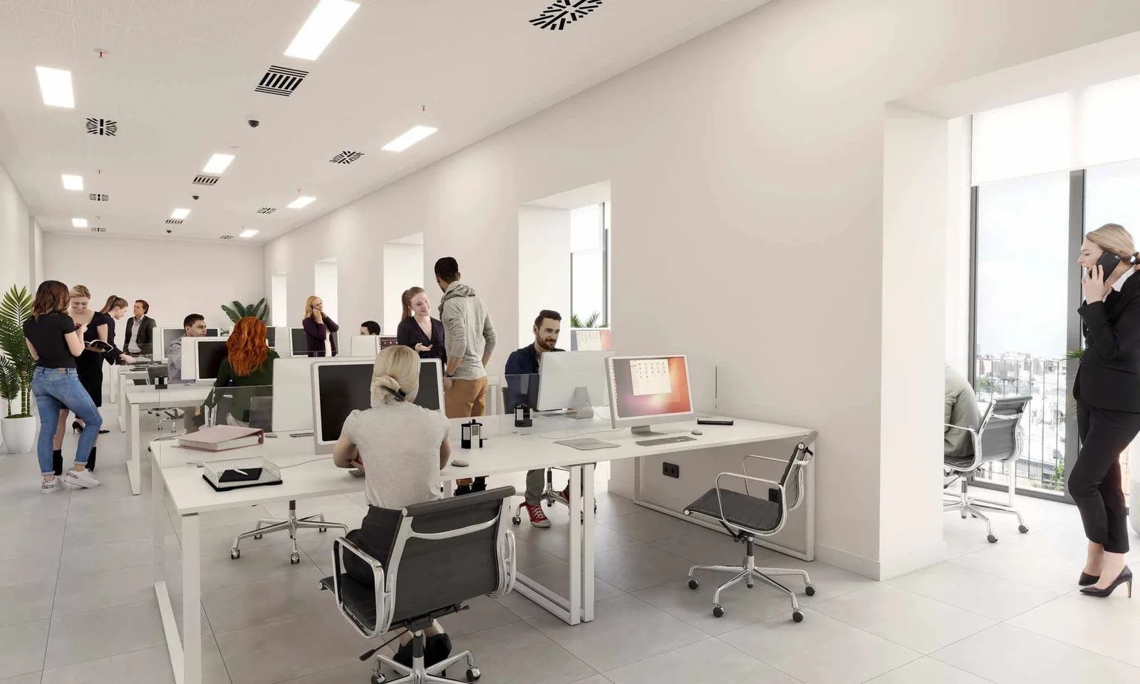 Networkia Gran Via, Open-plan office, Barcelona