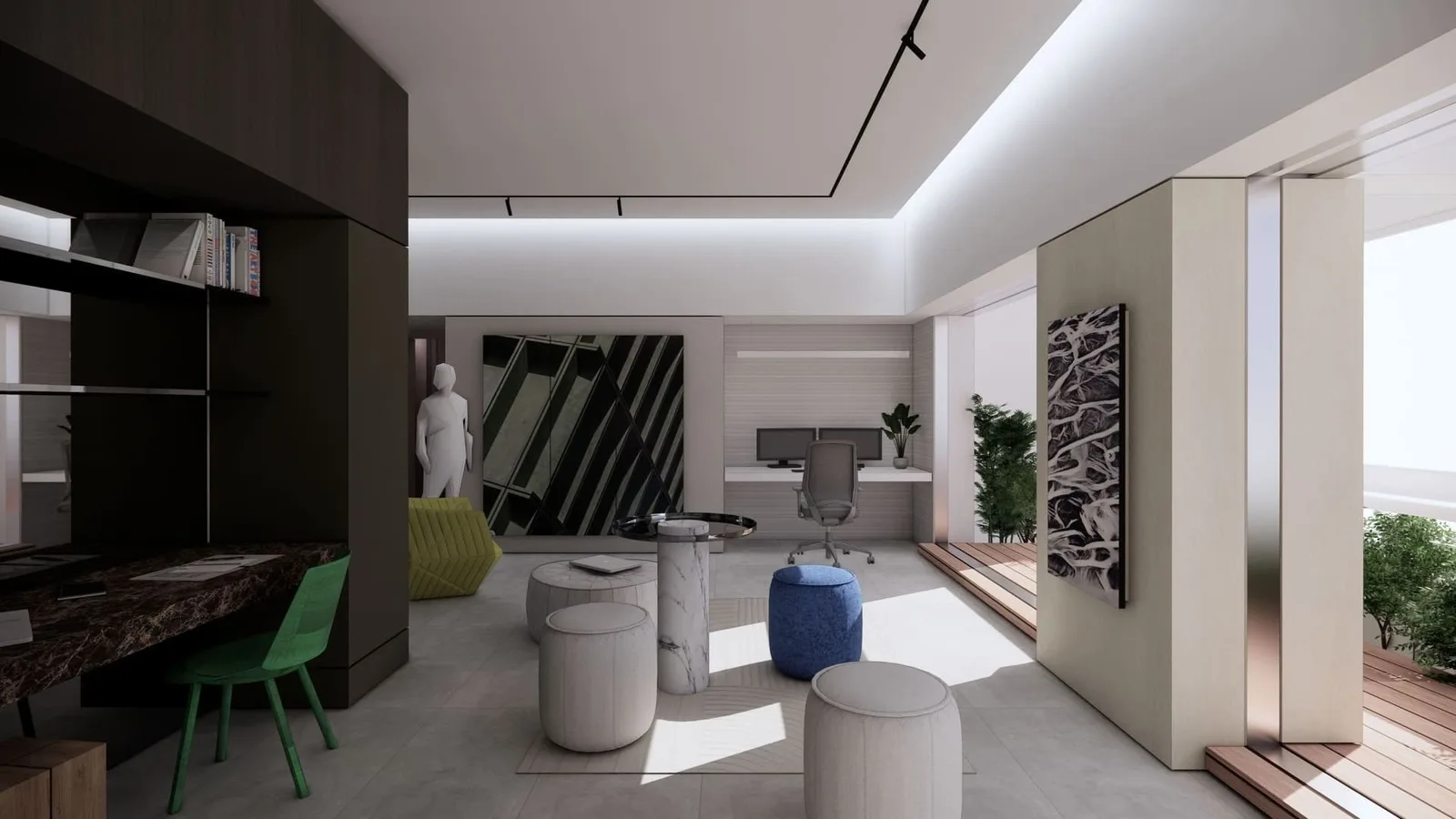 Le Plongeoir, Private office, 2 desks, Caluire-et-Cuire