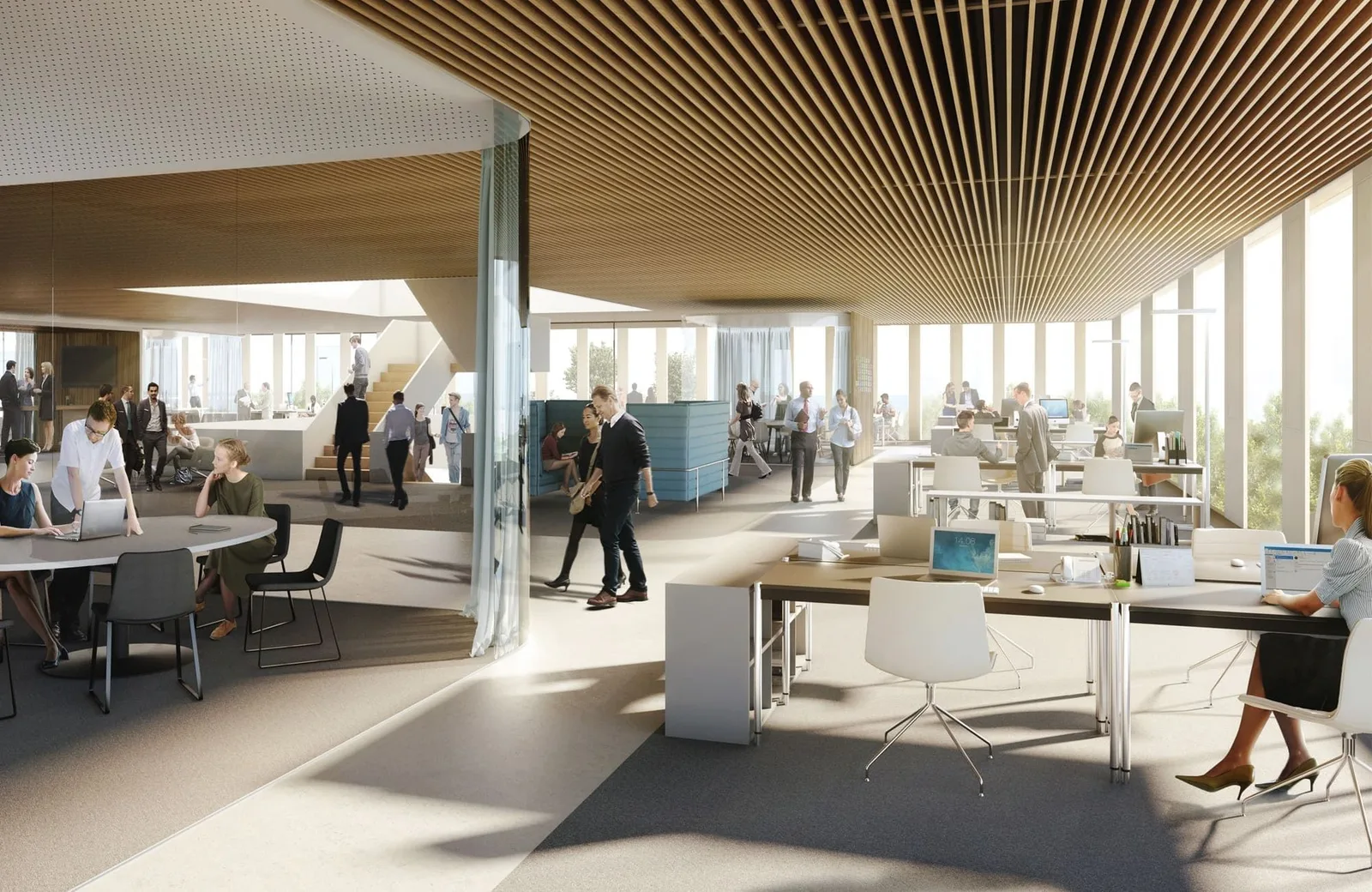Square 1, Open-plan office, Berlin